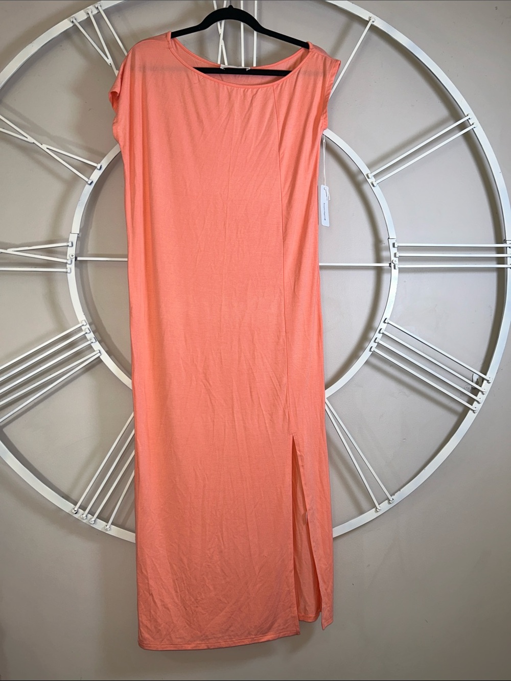 NWT Six/Fifty "Go To Vacation" Coral Jersey Maxi Dress - Size XSmall